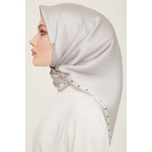 Armine Dj Saf Ipek Eşarp 9165D (Sura) (Nostalji) - Gümüş- 9165D - 19