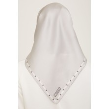 Armine Dj Saf Ipek Eşarp 9165D (Sura) (Nostalji) - Gümüş- 9165D - 19
