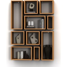 Kutu Raf - Model 9 ( Derinlik 15 cm ) Bambu ( Mat )