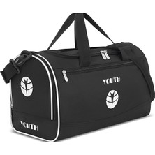 Youth Siyah Spor ve Seyahat Çantası Ayakkabı Bölmeli Omuz Askılı Unisex Fitness Çantası Youth