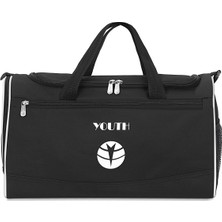 Youth Siyah Spor ve Seyahat Çantası Ayakkabı Bölmeli Omuz Askılı Unisex Fitness Çantası Youth
