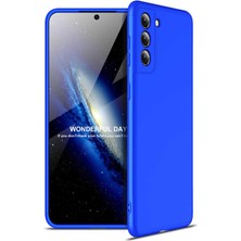 ekılıf - Samsung Galaxy S21 - Kılıf Parmak izi Yapmayan 3 Parça Ays Kapak - Mavi - T16580