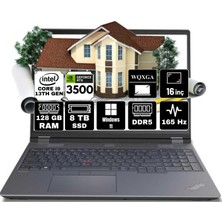 Lenovo Thinkpad Mws P16 V2 Intel Core I9-13980HX 128GB 8tb SSD RTX3500 Ada 12GB W11P 16" Taşınabilir Iş Istasyonu Workstation 21FA000GTX-A16