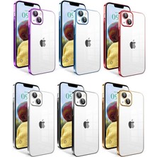 ZORE Apple iPhone 14 Kılıf Kamera Korumalı Renkli Çerçeveli Zore Garaj Kapak-Kırmızı