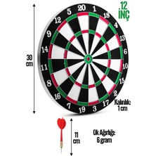 12 Inç Çift Taraflı Dart Tahtası Seti 6 Çelik Oklu Dart Hedef Tahtası Oyunu Takımı Dart Seti 518