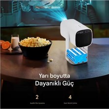 İdragon Idragon® K2 Pro 4K Kablosuz Projektör -1080P Ultra Hd, 4 Saat Şarj Kapasitesi, 300 Ansı, Wifi 6, Bluetooth 5.2, Android 11, Uzaktan Kumandalı, Otomatik Focus, 33"-150" Ekran Projeksiyon Cihazı