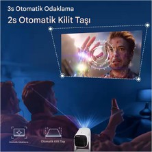 İdragon Idragon® K2 Pro 4K Kablosuz Projektör -1080P Ultra Hd, 4 Saat Şarj Kapasitesi, 300 Ansı, Wifi 6, Bluetooth 5.2, Android 11, Uzaktan Kumandalı, Otomatik Focus, 33"-150" Ekran Projeksiyon Cihazı