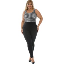 Süper Yüksek Bel Şardonlu Dalgıç Büyük Beden Battal Tayt-