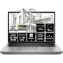 Hp Zbook Fury 16 G11 Intel Core I9-14900HX 32GB 4tb SSD Rtx 4000 Ada 12GB 16" Fhd Windows 11 Pro Taşınabilir Iş Istasyonu 5F9D3ES-A3