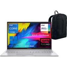 Asus Vivobook 15 X1504VA-NJ396 I7-1355U 24GB 1TB SSD Intel Iris Xe Graphics 15.6" Fhd Windows 11 Dizüstü Bilgisayar - Webzone Çanta Wz9