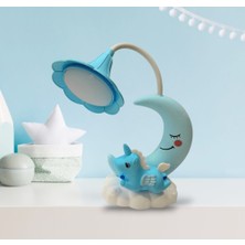 Unicorn Ay Masa Gece Lambası Unicorn Işıklı Biblo Mavi