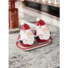 Gift Co Yılbaşı Özel Tuzluk ve Karabiberlik Takımı Hediyelik Porselen 2'li Noel Baba  9cm