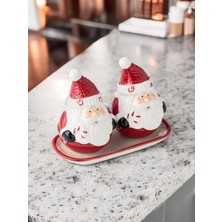 Gift Co Yılbaşı Özel Tuzluk ve Karabiberlik Takımı Hediyelik Porselen 2'li Noel Baba  9cm