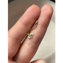 2D2B Nature Cerrahi Çelik Zirkon Taşlı Sallantılı Kelebek Helix Halka Piercing