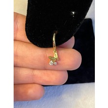 2D2B Nature Cerrahi Çelik Zirkon Taşlı Sallantılı Kelebek Helix Halka Piercing