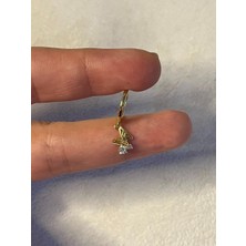 2D2B Nature Cerrahi Çelik Zirkon Taşlı Sallantılı Kelebek Helix Halka Piercing