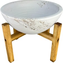 Bitki Tasarımı Ev Dekorasyon Beyaz Üzeri Gold Mermer Efektli Aranjman Sunumluk Toprak Saksı 4 Ayaklı 20 Cm Çap