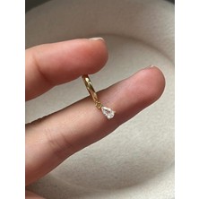 2D2B Nature Cerrahi Çelik Zirkon Taşlı Sallantılı Damla  Helix Halka Piercing
