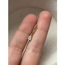 2D2B Nature Cerrahi Çelik Zirkon Taşlı Sallantılı Damla  Helix Halka Piercing