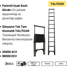 Telescopics 3.8m Kevlar Yalıtkan/Yüksek Gerilime Dayanıklı Uzatma Teleskopik Merdiven AC25KV - 1600EKP