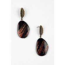 Lila Rosa Kahverengi Etnik Otantik Küpe