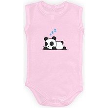 Mnk Baby & Kids Uykucu Panda Baskılı Bebek Body Zıbın Çıtçıtlı Badi