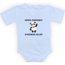 Mnk Baby & Kids Minik Pandanız Ayağınıza Geldii Baskılı Bebek Body Zıbın Çıtçıtlı Badi