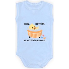 Mnk Baby & Kids Ben Keyfim ve Keyfimin Kahyası Baskılı Kolsuz Bebek Body Zıbın Çıtçıtlı Badi MNK0632