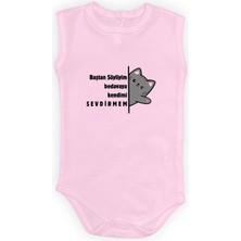 Mnk Baby & Kids Baştan Söyliyim Kedi Baskılı Bebek Body Zıbın Çıtçıtlı Badi