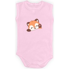 Mnk Baby & Kids Sevimli Tilki Baskılı Bebek Body Zıbın Çıtçıtlı Badi