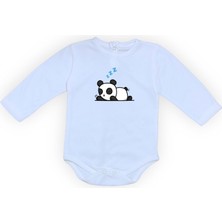 Mnk Baby & Kids Uykucu Panda Baskılı Bebek Body Zıbın Çıtçıtlı Badi