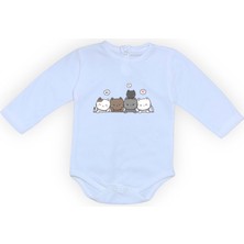 Mnk Baby & Kids Sevimli Kediler Baskılı Bebek Body Zıbın Çıtçıtlı Badi