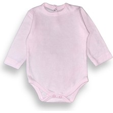 Mnk Baby & Kids Uzun Kollu Bebek Badi Kız Çocuklar İçin Pamuklu Pembe Renkli