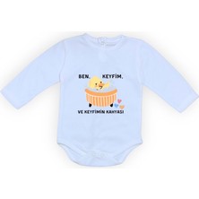 Mnk Baby & Kids Ben Keyfim ve Keyfimin Kahyası Baskılı Uzun Kollu Bebek Body Zıbın Çıtçıtlı Badi MNK0632