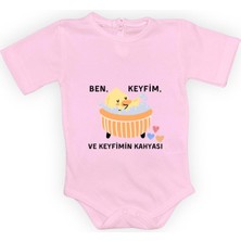 Mnk Baby & Kids Ben Keyfim ve Keyfimin Kahyası Baskılı Kısa Kollu Bebek Body Zıbın Çıtçıtlı Badi MNK0632
