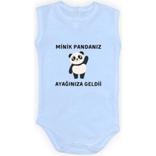Mnk Baby & Kids Minik Pandanız Ayağınıza Geldii Baskılı Bebek Body Zıbın Çıtçıtlı Badi