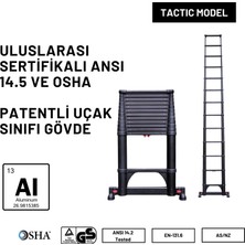 Telescopics 3.8m Taktik Amaçlı Tam Otomatik Teleskopik Merdiven (Yer tutamaklı) - TS1600ET