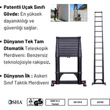 Telescopics 3.8m Taktik Amaçlı Tam Otomatik Teleskopik Merdiven (Yer tutamaklı) - TS1600ET