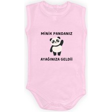 Mnk Baby & Kids Minik Pandanız Ayağınıza Geldii Baskılı Bebek Body Zıbın Çıtçıtlı Badi