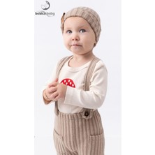 Bebicix Mantar Nakışlı Salopet Bereli  Alttan Çıtçıtlı Badi 3lü  Bebek Takım