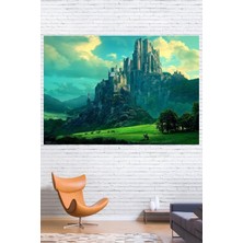 Vendini Orta Dünya Kalesi , Canlı Renkler Duvar Örtüsü Duvar Halısı Wall Tapestry