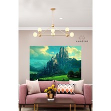 Vendini Orta Dünya Kalesi , Canlı Renkler Duvar Örtüsü Duvar Halısı Wall Tapestry