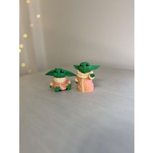 Baby Yoda 2 Li Set - 6 cm Figür Büst Koleksiyon Hediye Hobi