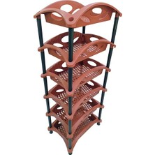 Foldhom 6 Katlı Plastik Sebzelik - Kahverengi