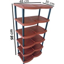 Foldhom 6 Katlı Plastik Sebzelik - Kahverengi