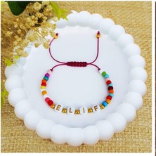 Isim Yazılı Kesme Boncuk Asansör Kilit Çocuk Bileklik