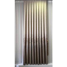 Fon Dünyası Krem Cappuccino Renkli Pano Fon Perde Tafta Kumaş 100 x 260 cm Desenli 1 Adet Sık Pile