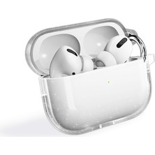 Nüanstek Airpods Pro 2 Zore Allstar Airbag 32 Parlayan Simli Saydam Renkli Kılıf-Şeffaf