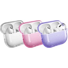 Nüanstek Airpods Pro 2 Zore Allstar Airbag 32 Parlayan Simli Saydam Renkli Kılıf-Şeffaf