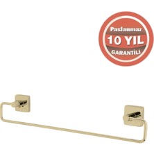 Çelik Banyo Paslanmaz Pirinç Vizyon Uzun Havluluk 45CM Altın Sarı Gold